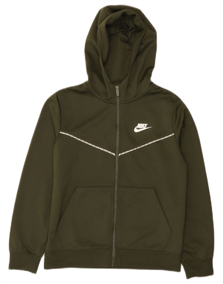 Nike Sudadera con capucha y cremallera para niños 10-11 años Mediano Caqui Poliéster