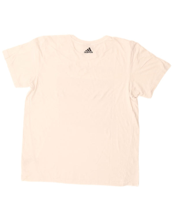 Adidas - Camiseta gráfica para hombre, talla grande, algodón blanco