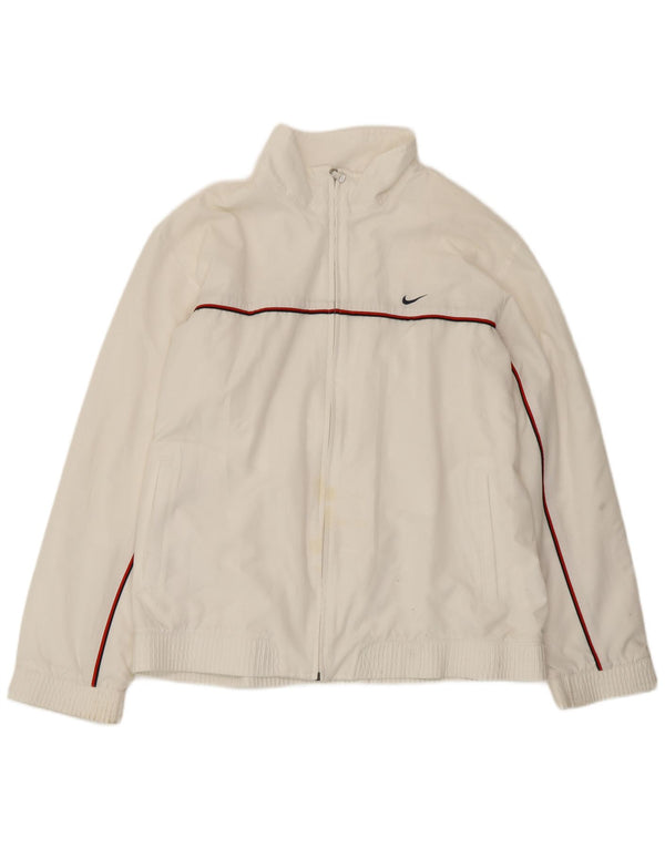 Nike - Chaqueta de chándal para hombre, talla 41/43, poliéster blanco grande