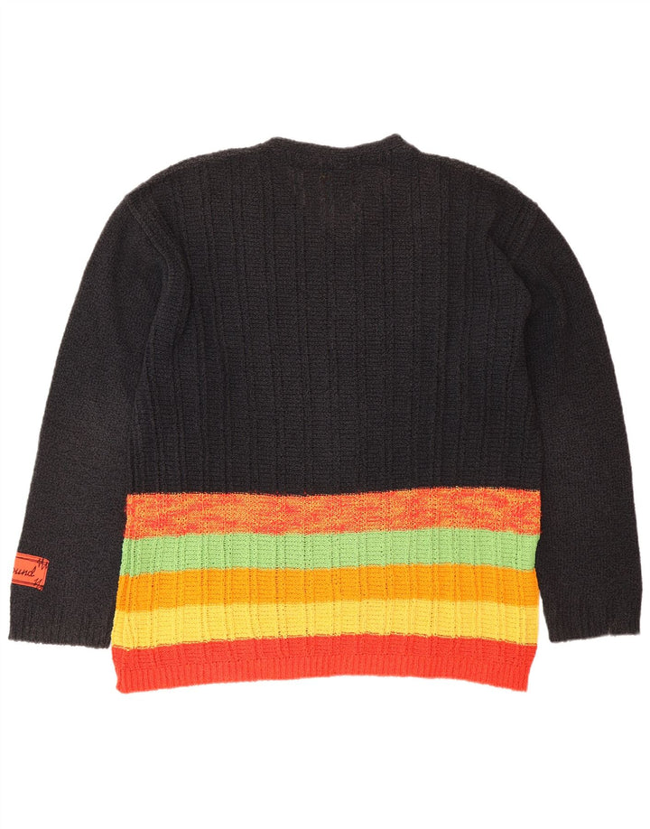 FOXHOUND Jersey con cuello en V para hombre de algodón a rayas negro grande