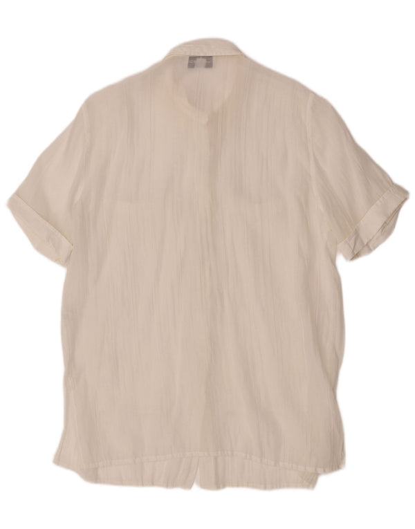 Pierre Cardin Blusa de manga corta para mujer UK 46 Grande Blanco
