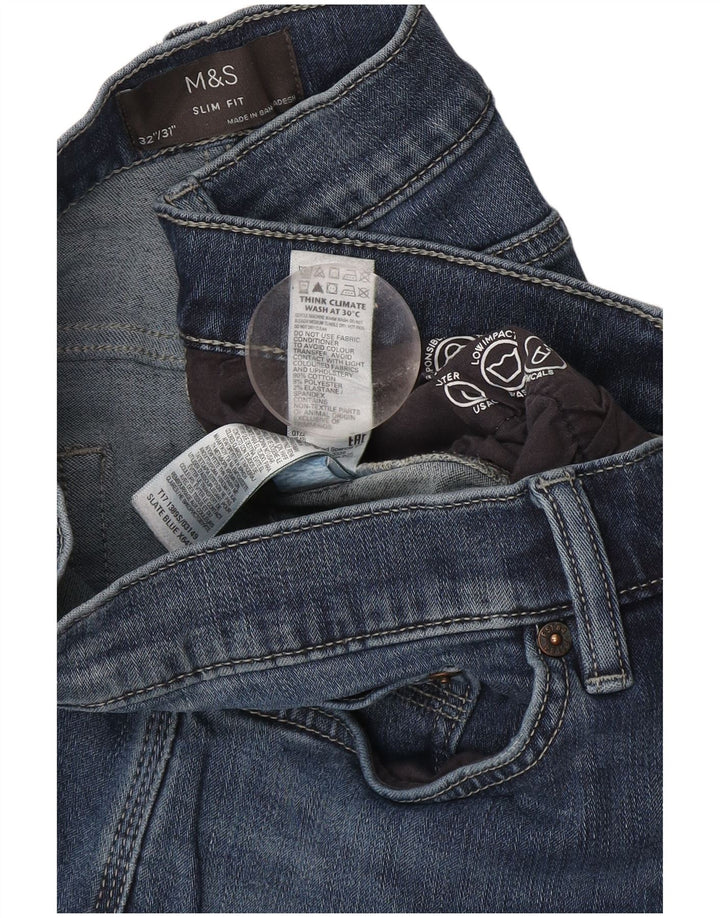 Marks & Spencer Vaqueros ajustados para hombre W32 L31 Algodón azul