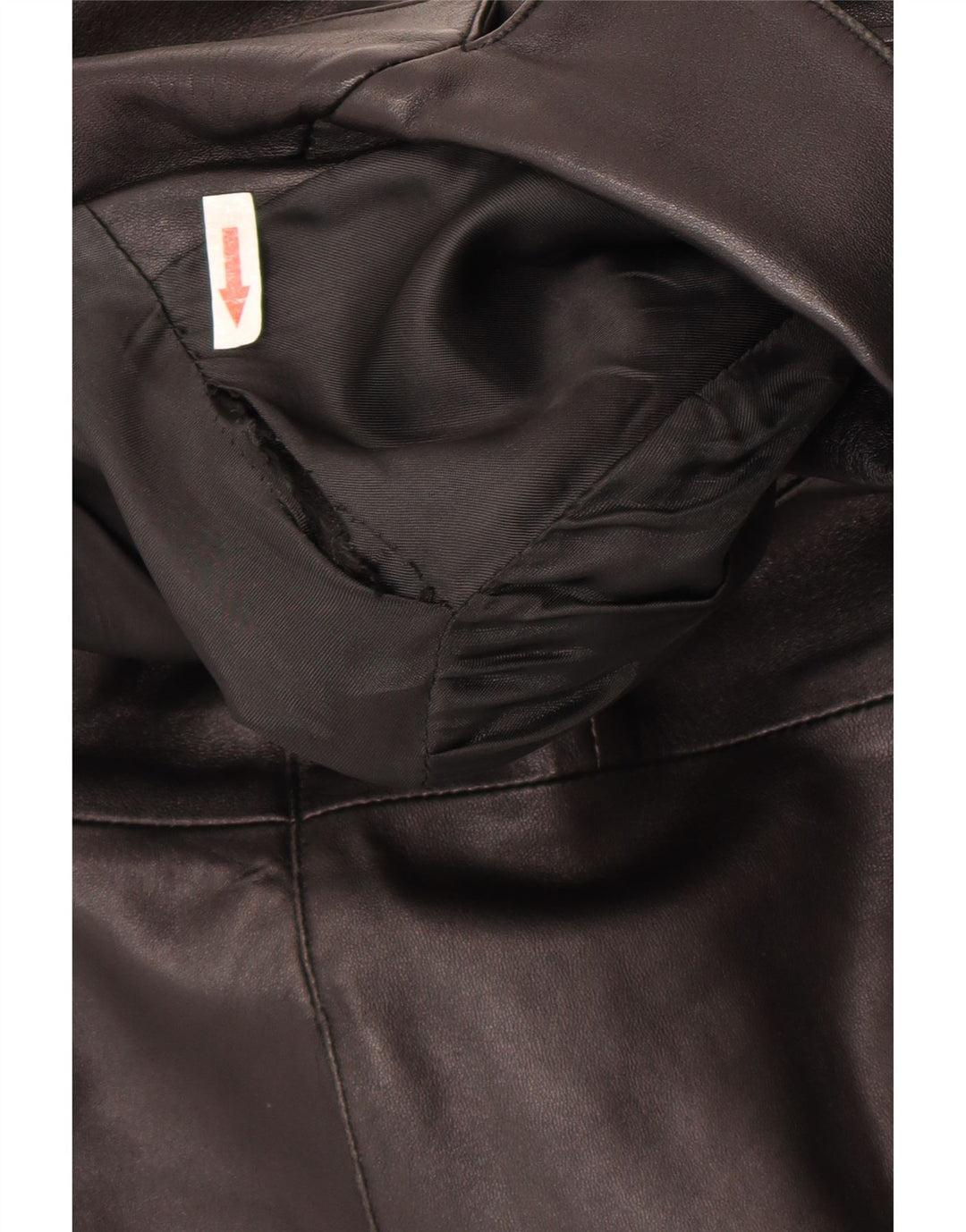 Vintage mujer cuero abrigo Reino Unido 14 cuero negro medio