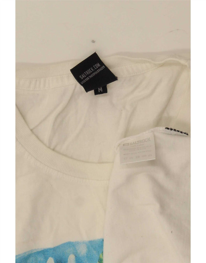 Saltrock - Camiseta gráfica para hombre, talla mediana, algodón blanco