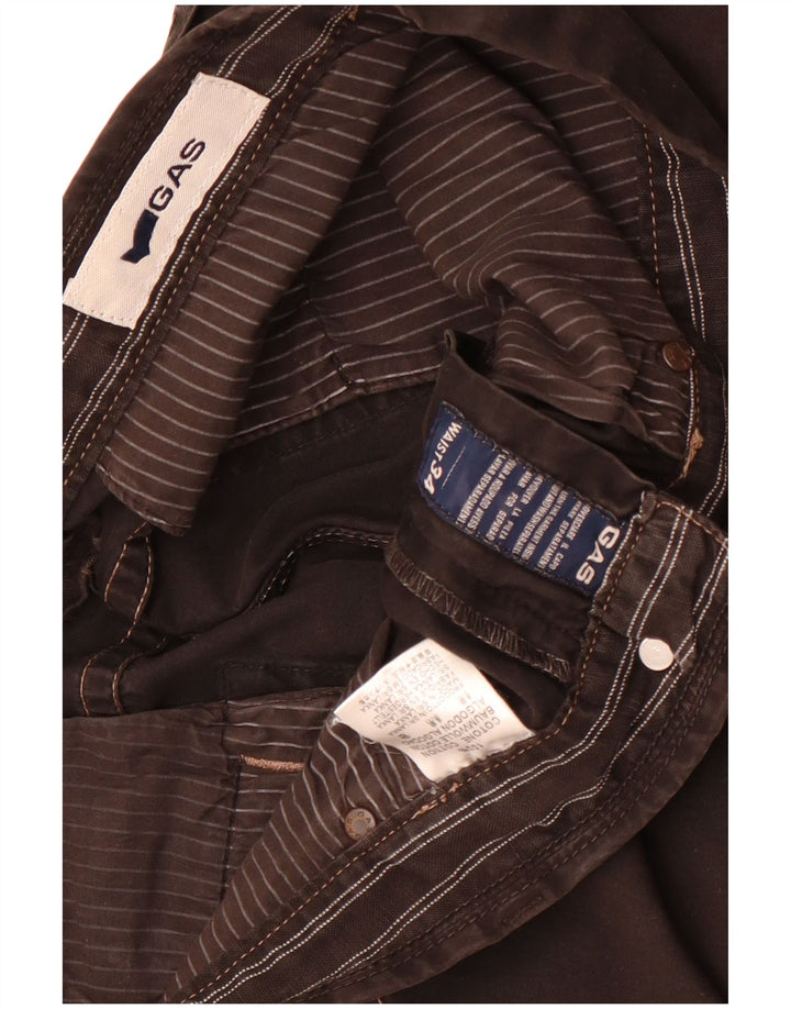 Gas Mens Chino Shorts W34 Grande Algodón Negro