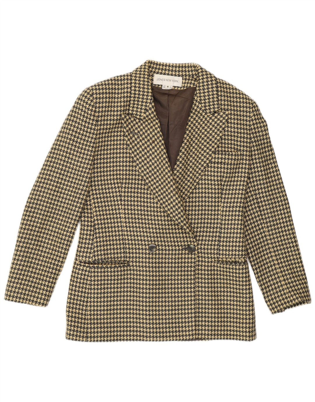 Jones New York Chaqueta Blazer para Mujer US 4 Small Beige Houndstooth