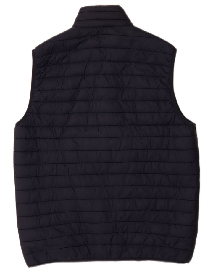 Zara Hombre Chaleco Acolchado UK 38 Medium Azul Marino Nylon