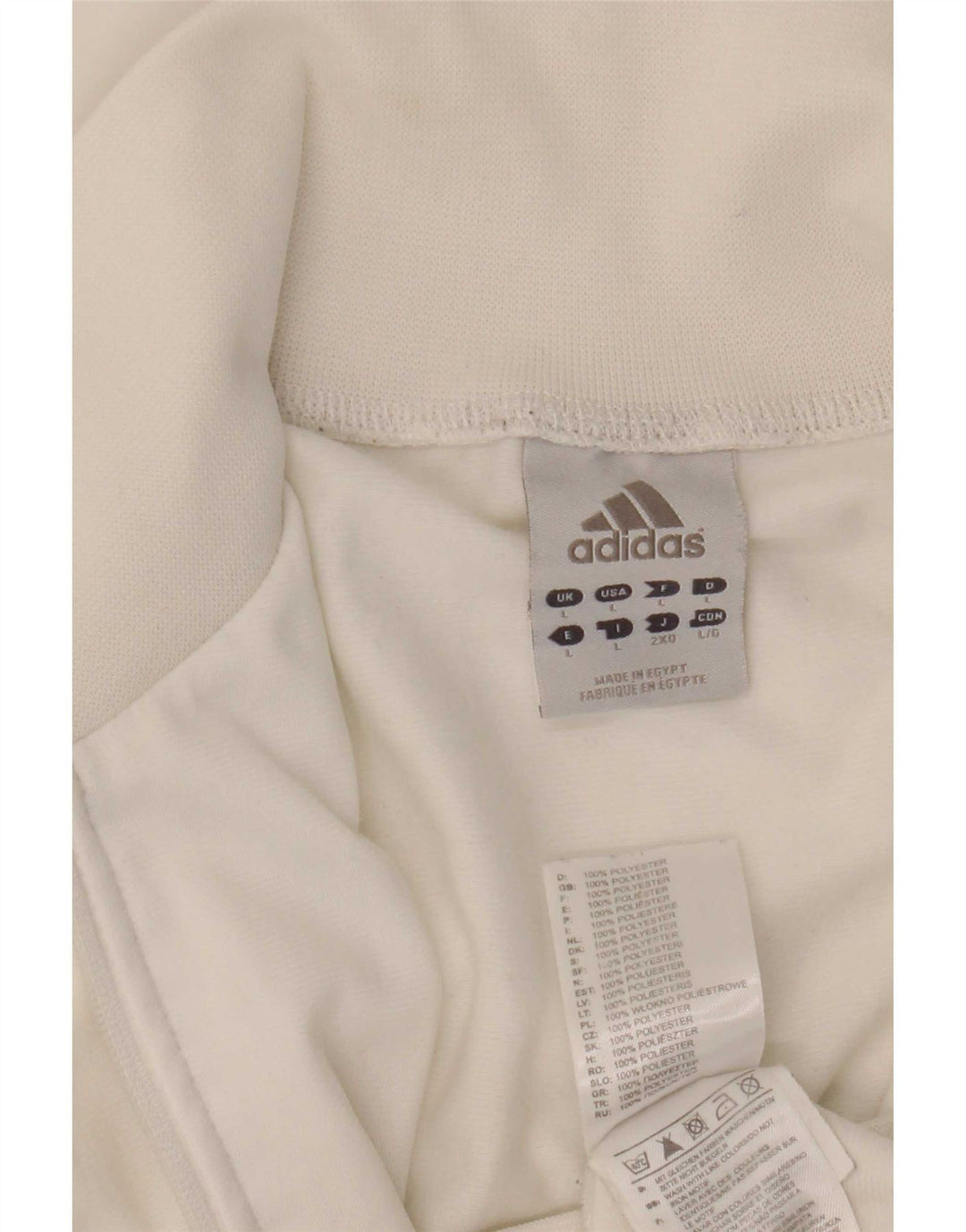 Adidas Hombre Chándal Top Chaqueta Grande Poliéster Blanco