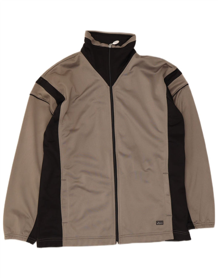 Asics Hombre Chándal Top Chaqueta Grande Gris Colorblock Poliéster