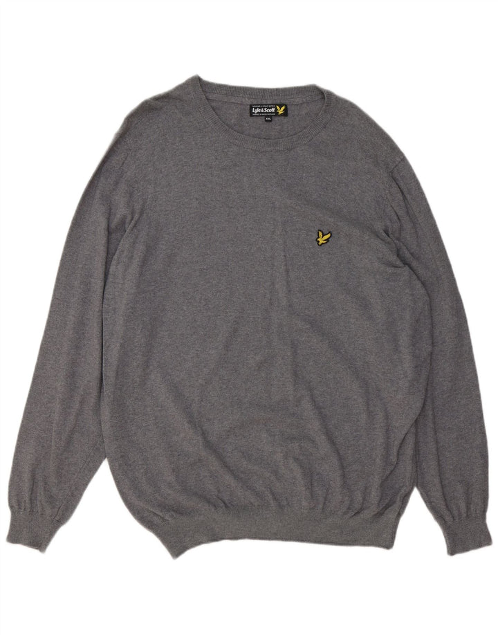 LYLE & SCOTT Jersey con cuello barco para hombre, talla 2XL, algodón gris
