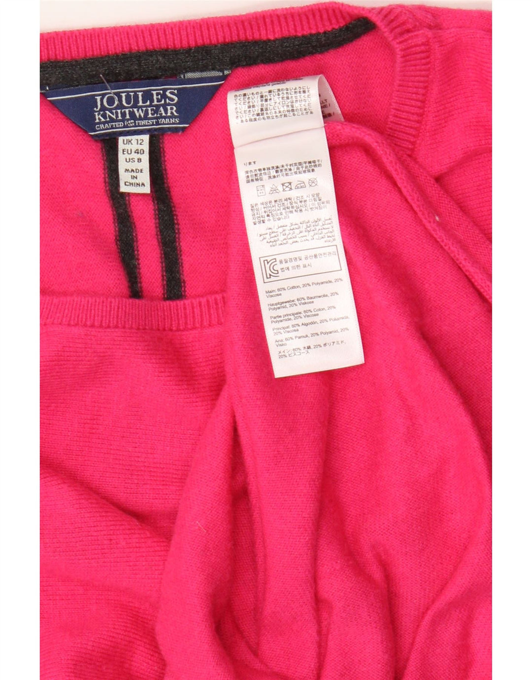 Joules Jersey de cuello redondo para mujer UK 12 Algodón rosa medio