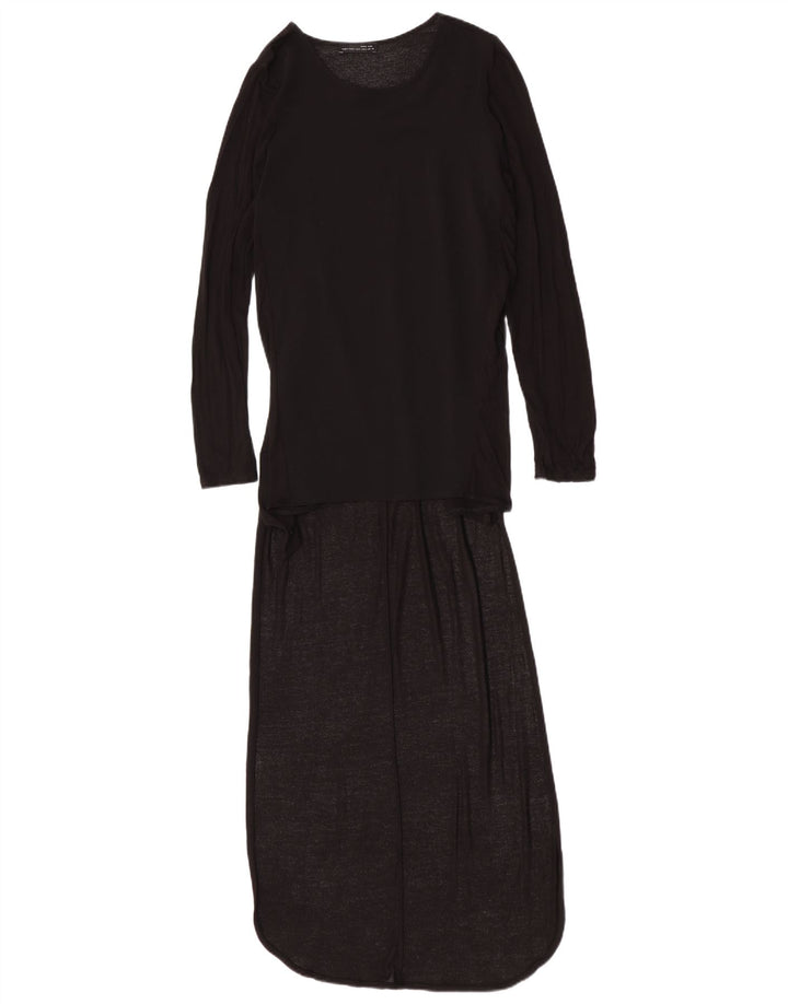 Zara Mujer Vestido Jersey UK 8 Small Negro