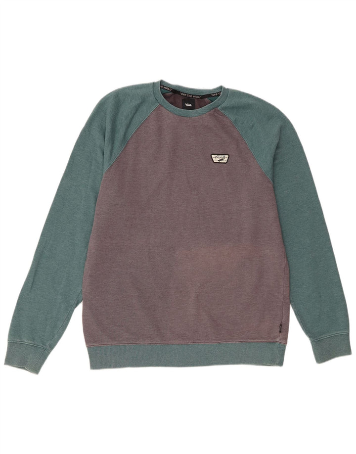 Vans Hombre Sudadera Jumper Large Azul Colorblock Algodón