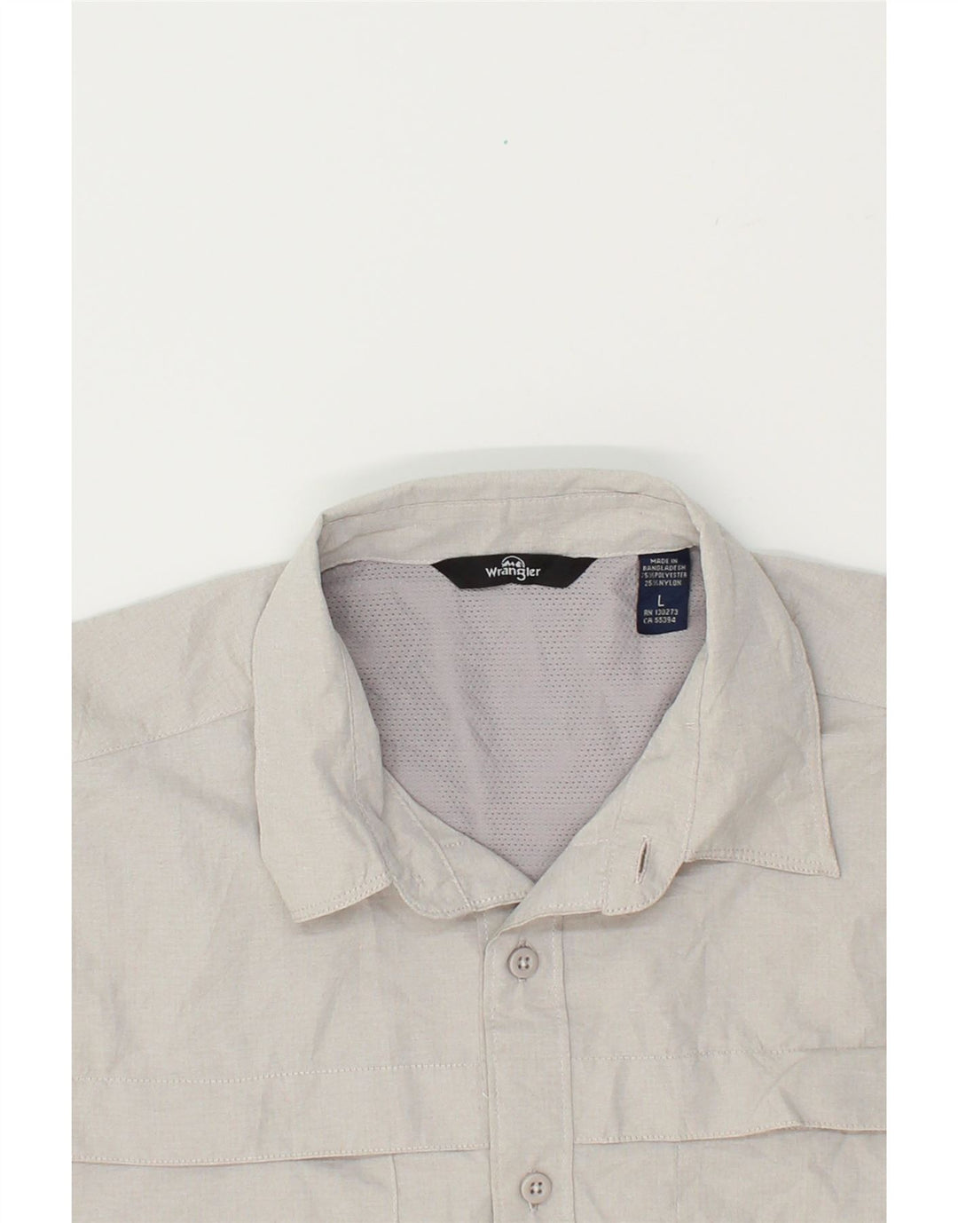 WRANGLER Camisa de manga corta para hombre Poliéster gris grande