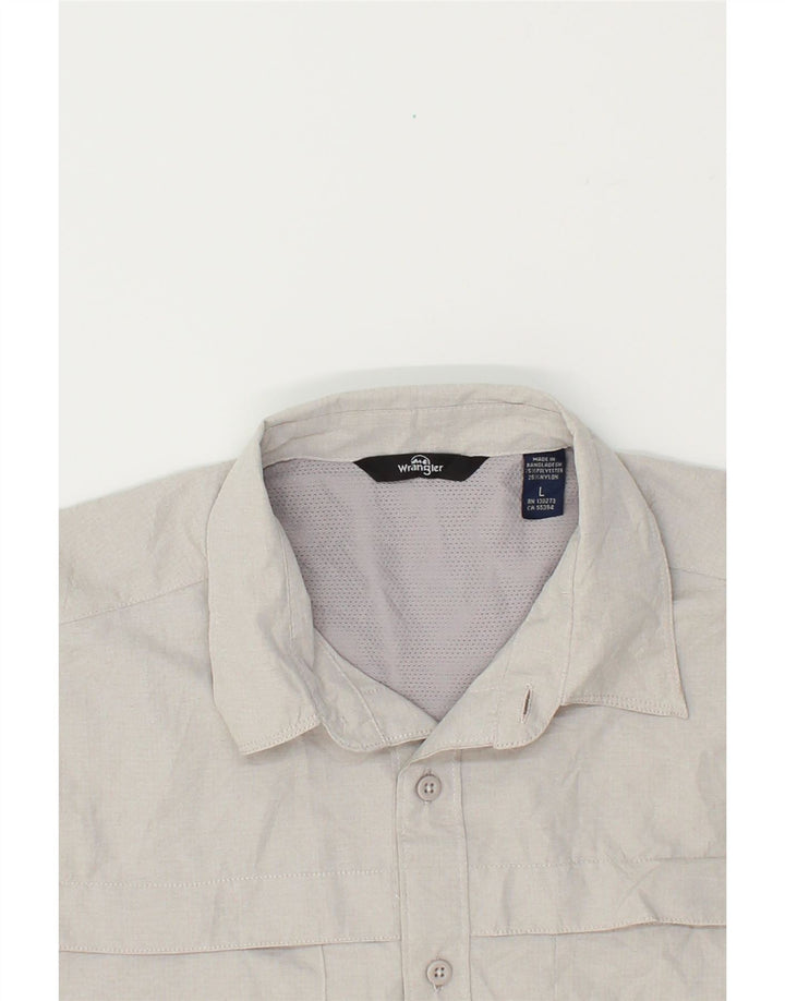 WRANGLER Camisa de manga corta para hombre Poliéster gris grande