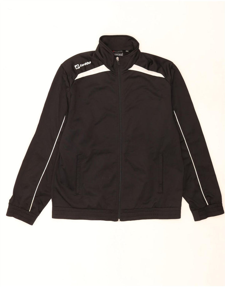 Lotto Hombre Regular Fit Chándal Top Chaqueta Mediana Negro Poliéster Deportes