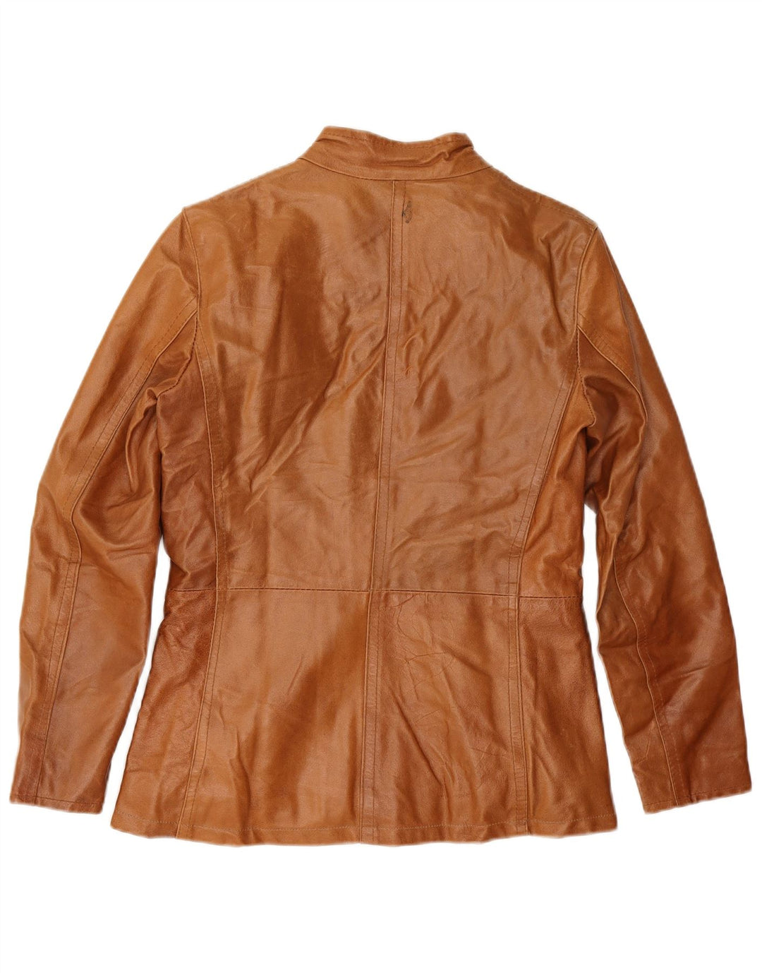 Bayside Chaqueta de cuero para mujer UK 10 Small Cuero marrón