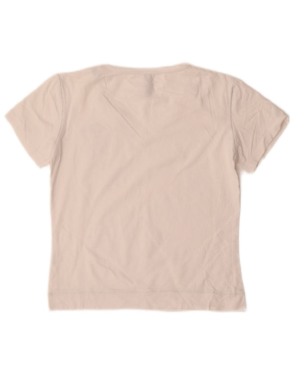 Trussardi Camiseta gráfica para mujer Top UK 42 Medium Blanco Algodón