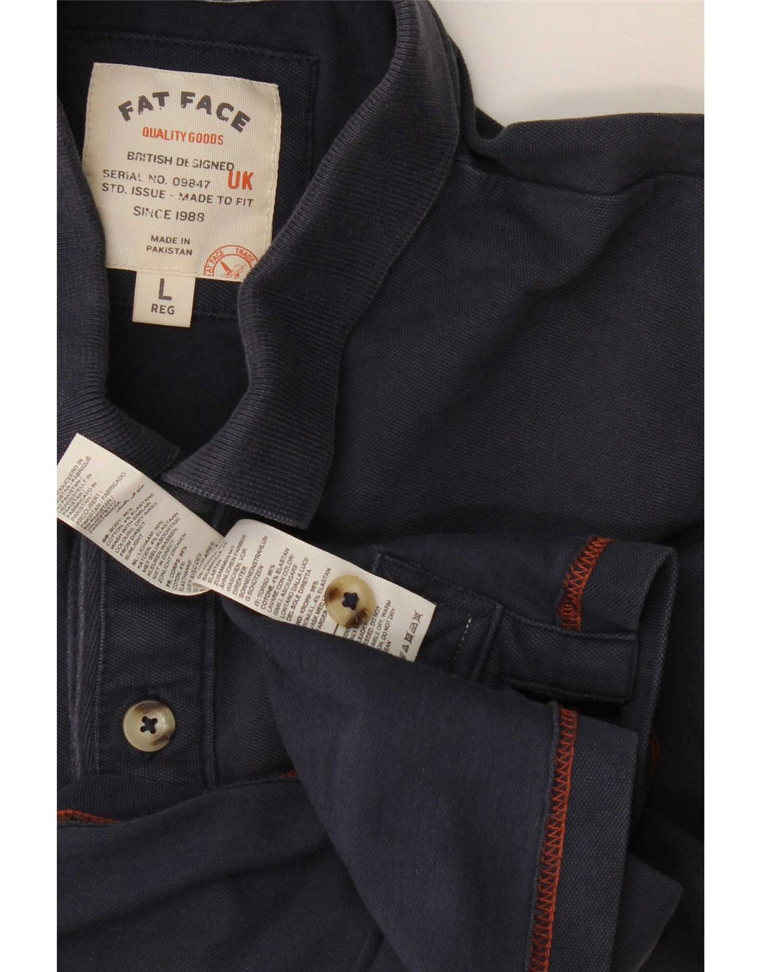 Polo para hombre Fat Face Large Azul marino Algodón