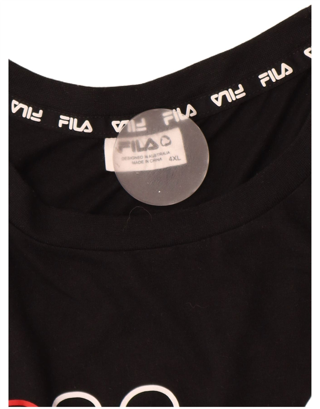 Fila Camiseta gráfica para hombre Top 4XL Poliéster negro