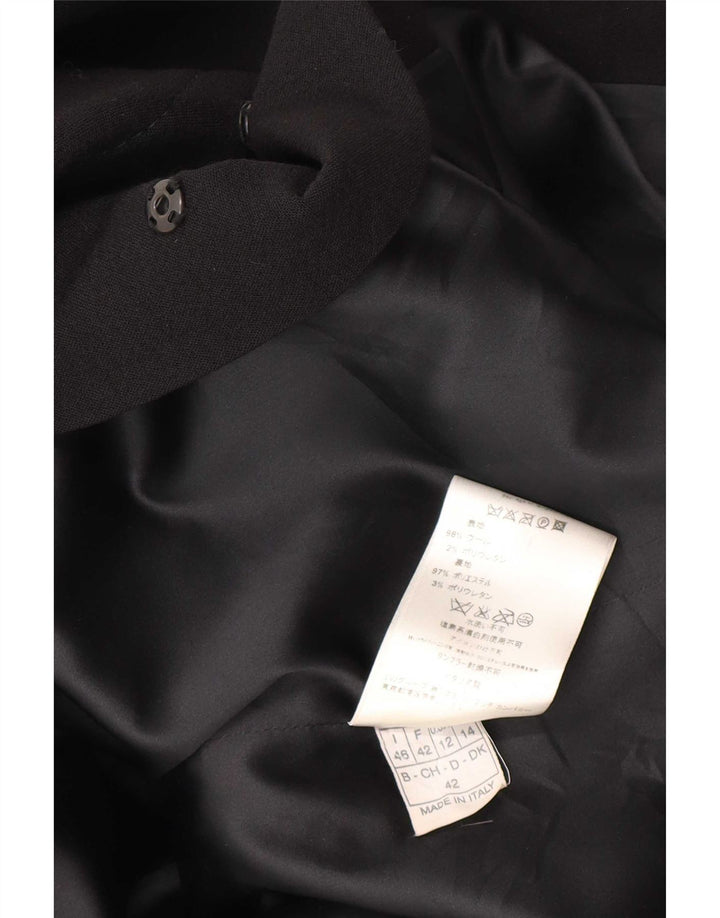 Emilio Pucci Chaqueta Blazer Larga para Mujer UK 44 Mediana Lana Virgen Negra