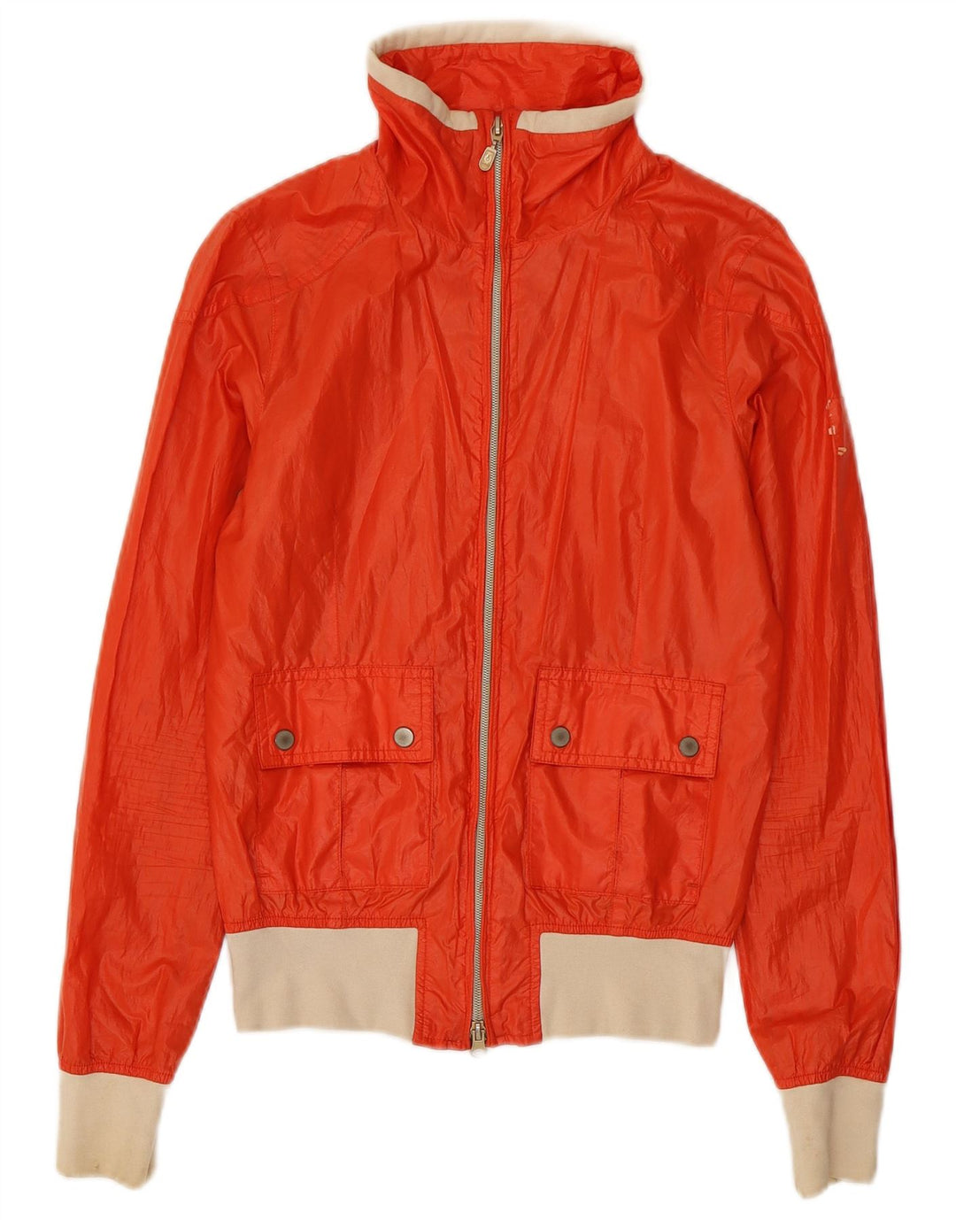 Belstaff Chaqueta bomber para mujer IT 40 Small Naranja Colorblock Poliéster
