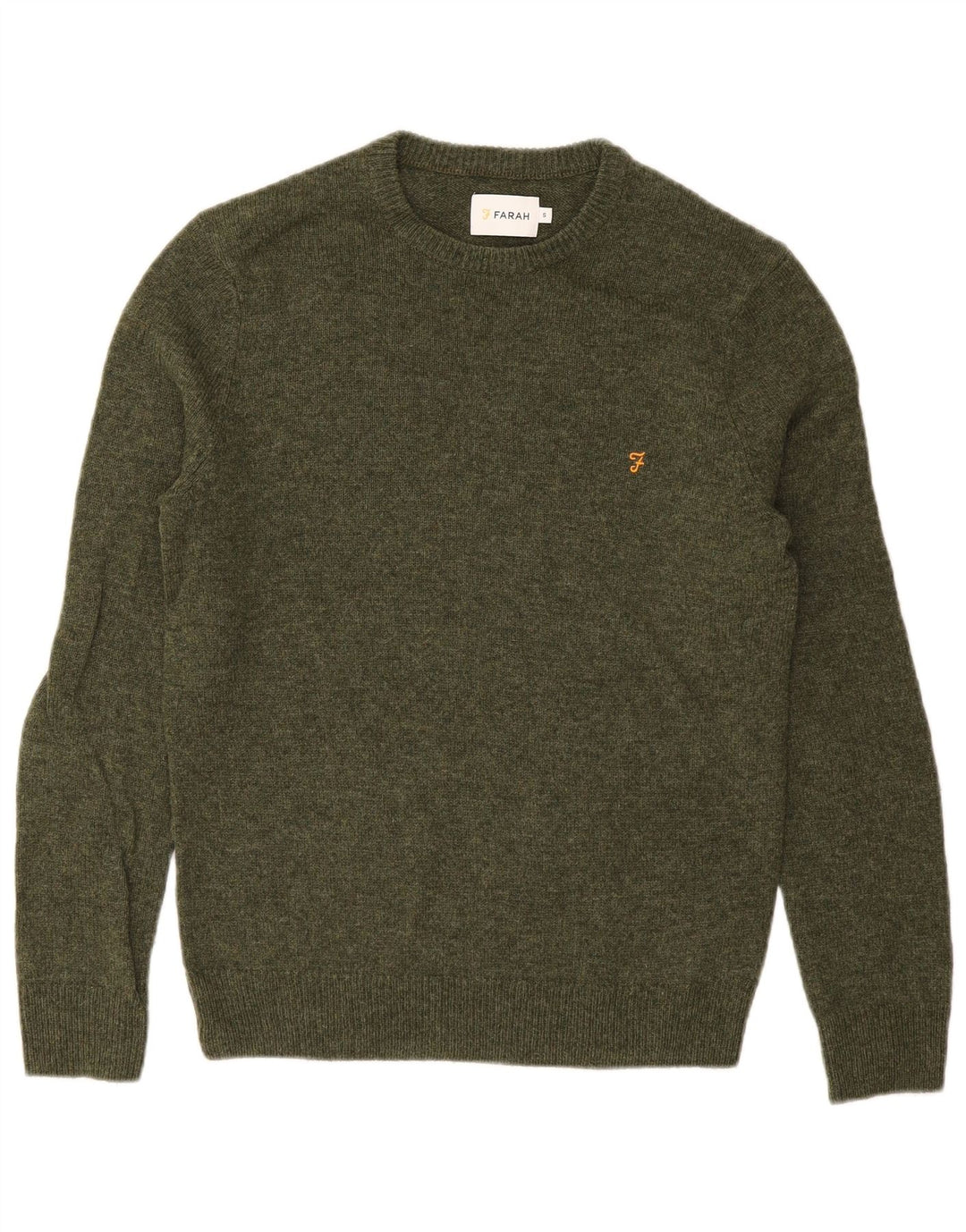 FARAH Jersey De Cuello Redondo Para Hombre Jersey De Lana De Cordero Verde Pequeño