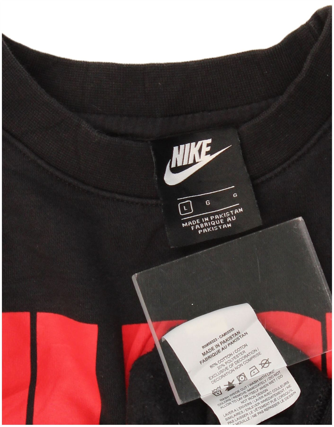 NIKE Mens Graphic Sweatshirt Jumper Large Black Cotton