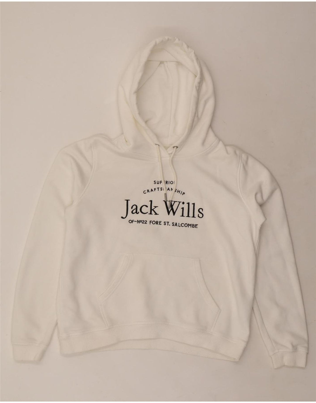 JACK WILLS Jersey con capucha gráfico extragrande para mujer Reino Unido 46 Algodón blanco grande