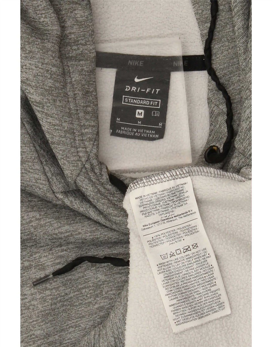 Jersey con capucha Nike Dri Fit Standard Fit para hombre Poliéster moteado gris medio