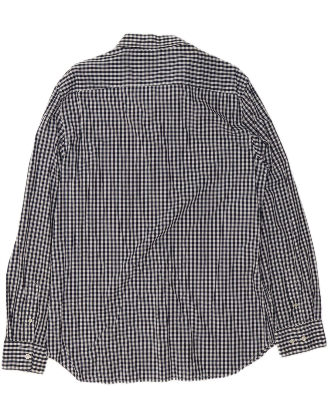 FRENCH CONNECTION Camisa para hombre grande de algodón a cuadros azul marino