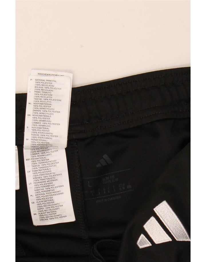Adidas - Pantalones de chándal ajustados para hombre, talla grande, poliéster negro