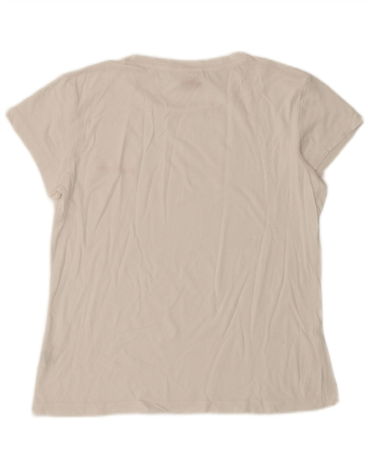 LOTTO Camiseta Mujer Top UK 10 Small Blanco Algodón