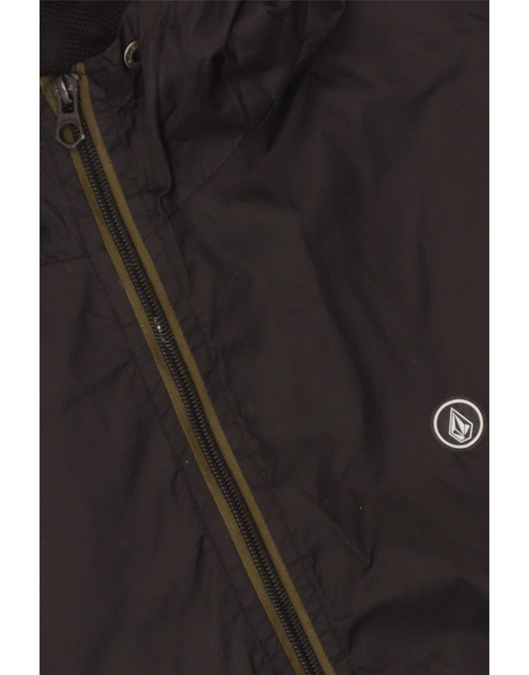 Volcom Chaqueta impermeable con capucha para hombre UK 36 Small Black Camuflaje Nylon
