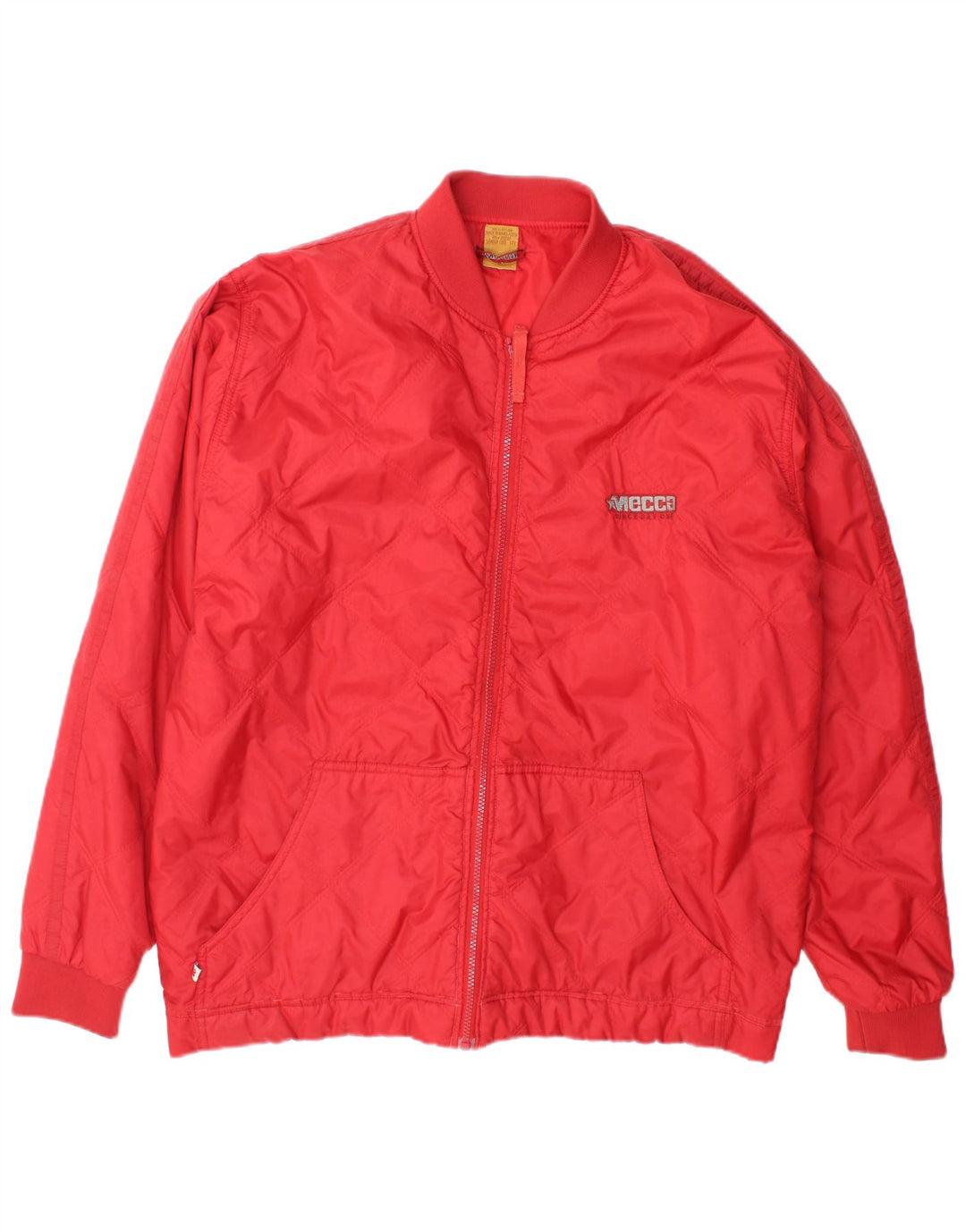 Vintage hombres bombardero chaqueta Reino Unido 40 gran nylon rojo