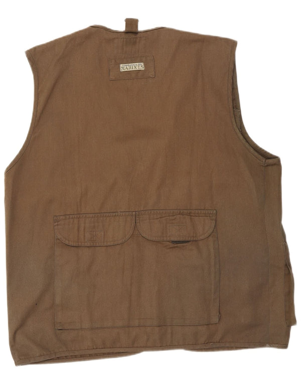 Vintage hombres utilidad chaleco Reino Unido 38 marrón medio