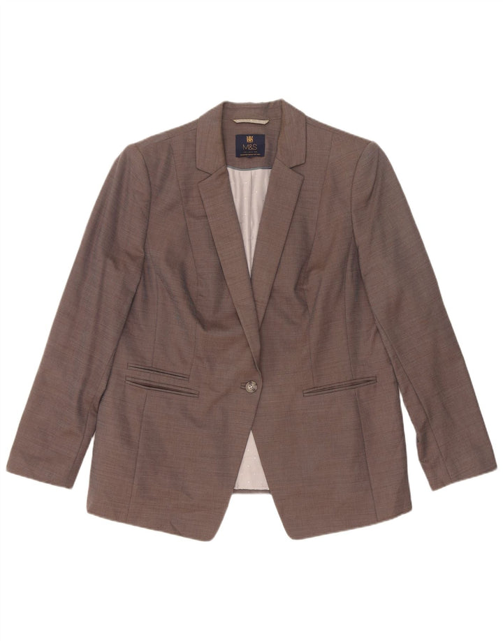 Marks & Spencer Chaqueta tipo blazer con 1 botón para mujer UK 40 XL Viscosa gris
