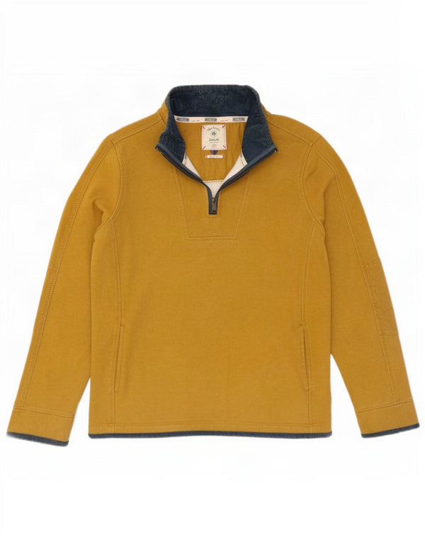 Fat Face The Airlie - Sudadera con cuello y cremallera para hombre, talla 2XL, algodón amarillo