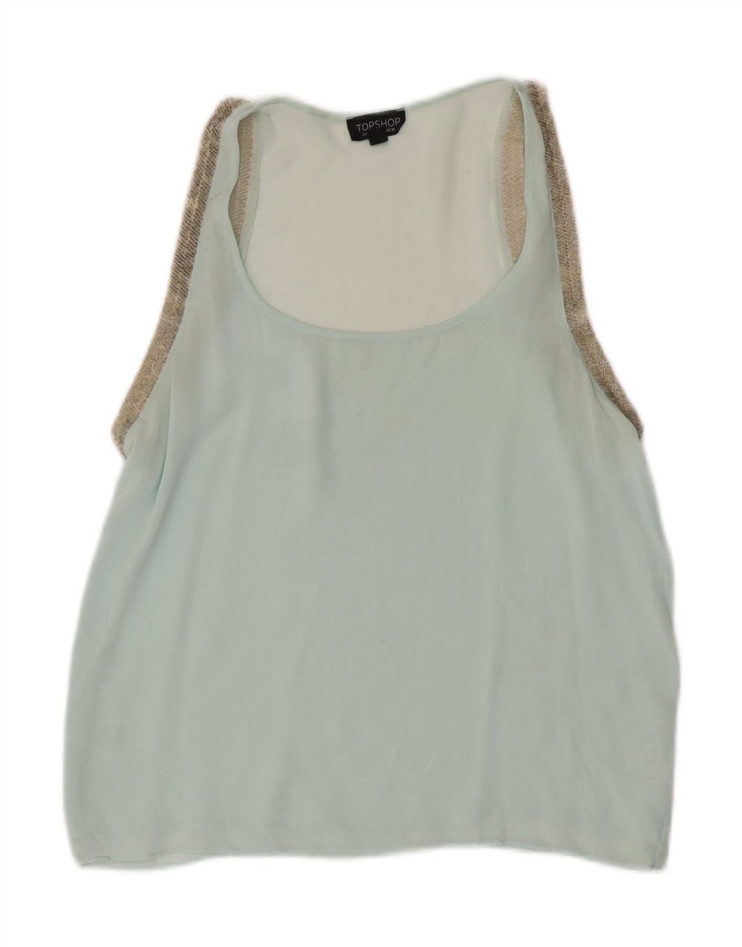 Topshop Blusa sin mangas para mujer Top UK 10 Small Poliéster azul