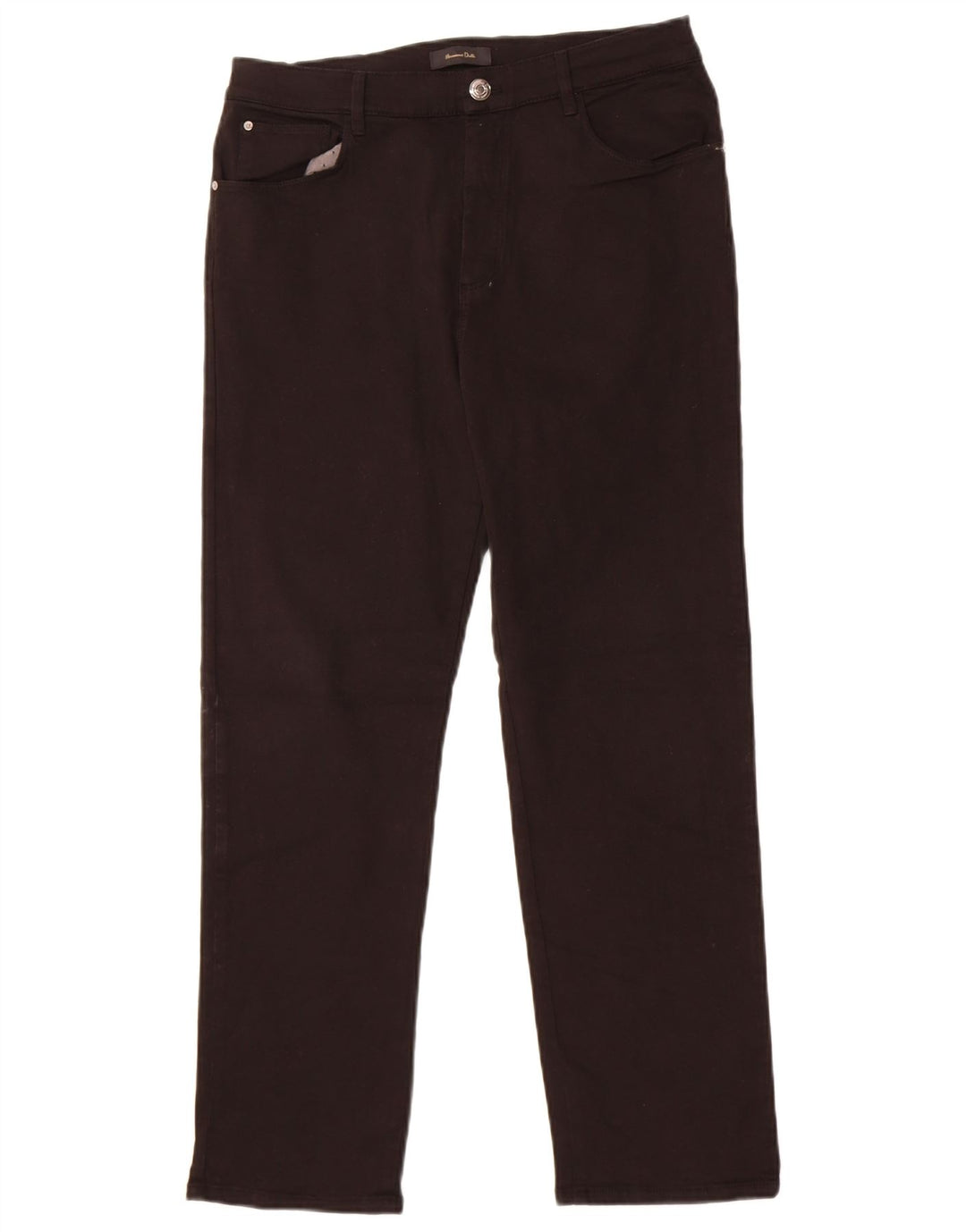 Massimo Dutti Jeans Rectos Mujer EU 42 Large W32 L27 Negro Algodón