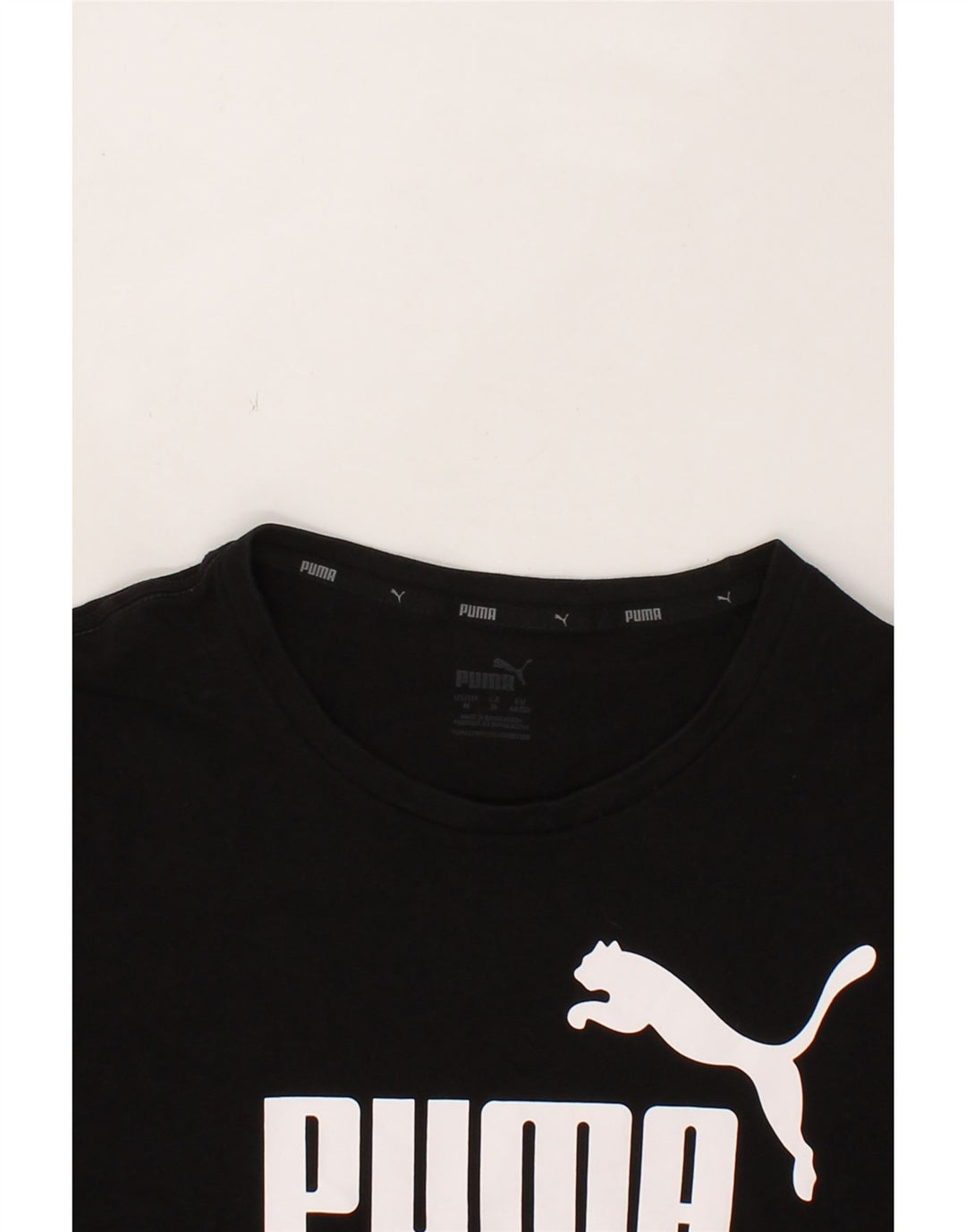 PUMA Mens Graphic T-Shirt Top Medium Black Cotton Vintage Puma and Second-Hand Puma from Messina Hembry 