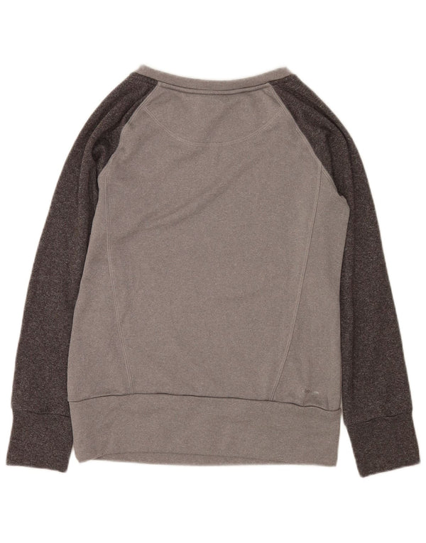 Adidas Mujer Climawarm Sudadera Jumper Reino Unido 8/10 Pequeño Gris Colorblock