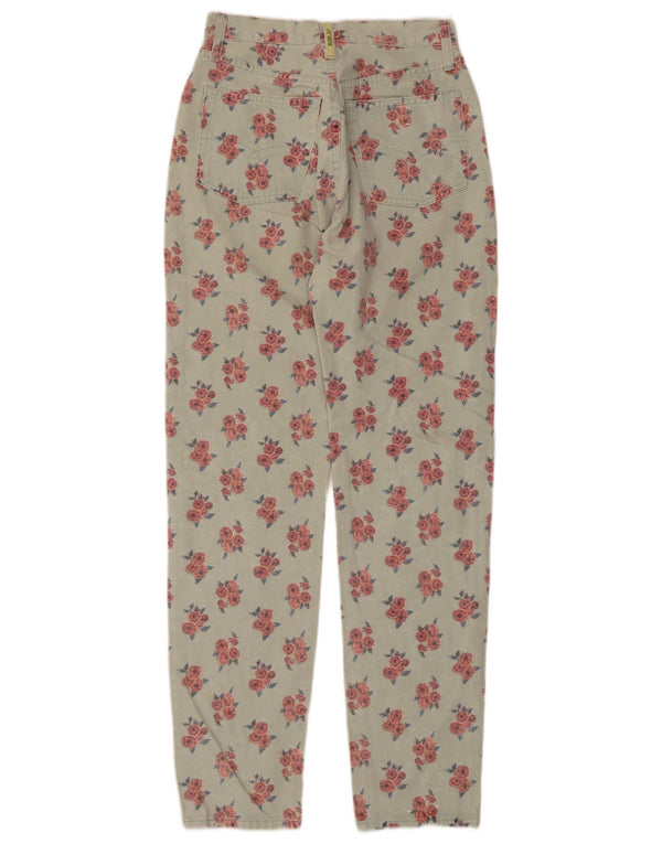 Replay Mujer 401 Pantalones Casuales Cónicos De Cintura Alta W28 L29 Caqui Floral