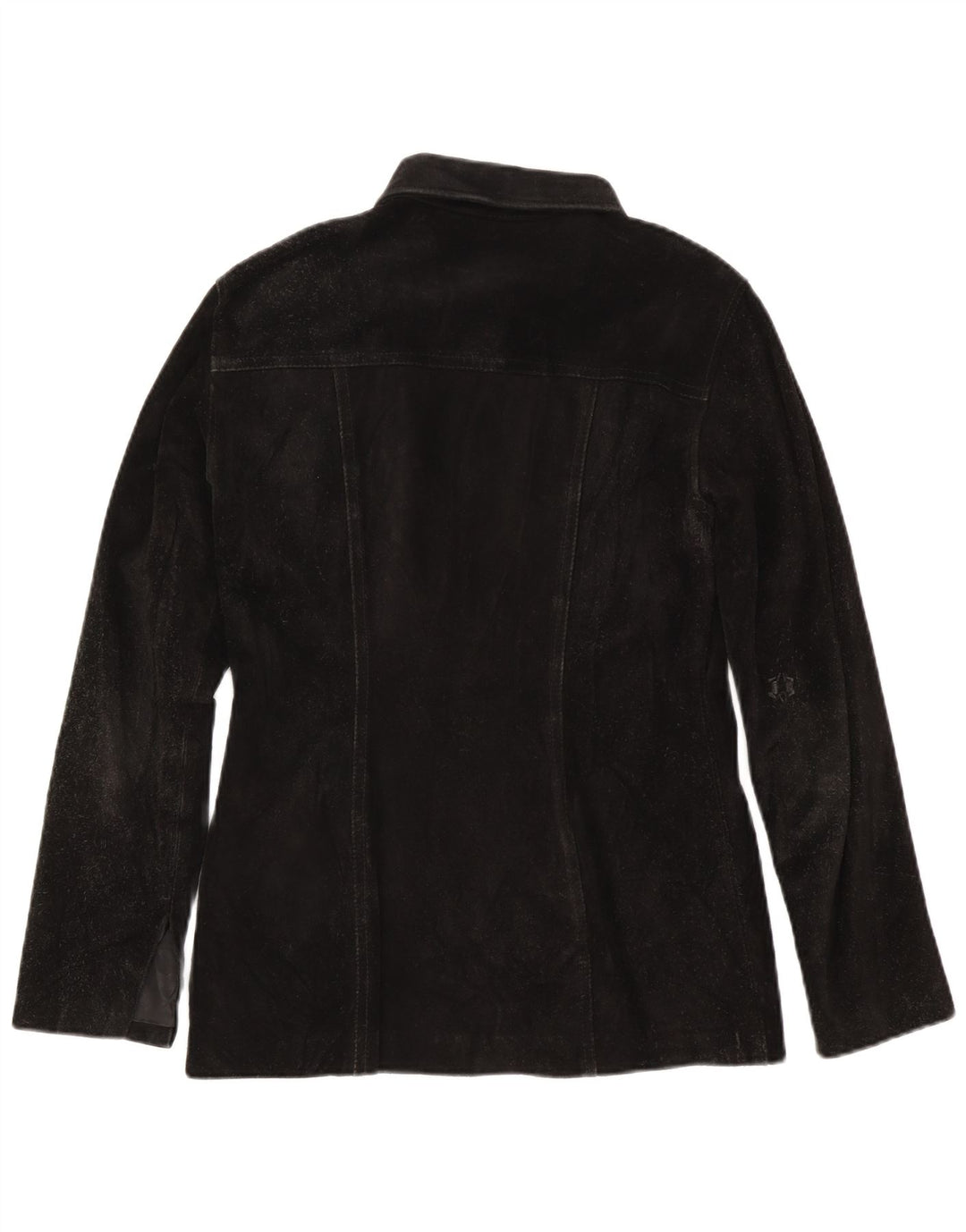 Vintage mujer sobrecamisa ante camisa IT 46 grande negro