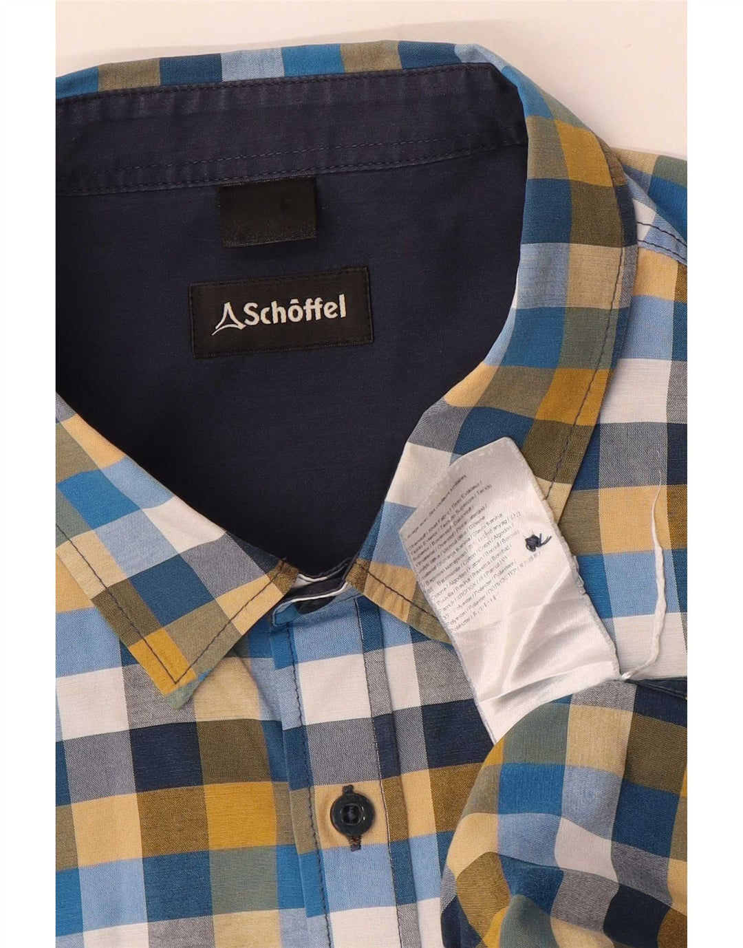 Schoffel Camisa De Hombre Grande De Cuadros Multicolores De Algodón