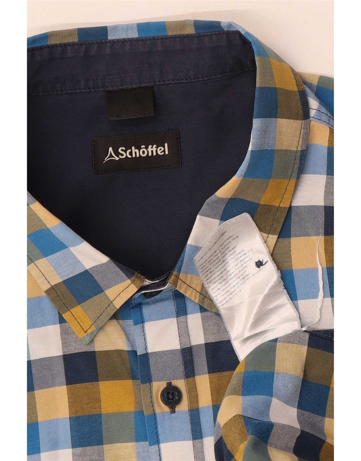 Schoffel Camisa De Hombre Grande De Cuadros Multicolores De Algodón