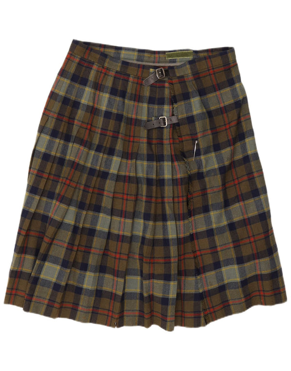 Kinloch Anderson Falda cruzada de cintura alta para mujer UK 20 2XL W34 Khaki Check