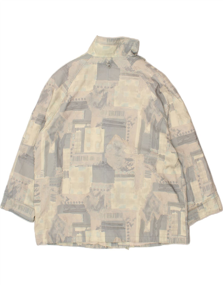 VINTAGE Womens Abstract Pattern Utility Jacket Size 52 4XL Blue Silk Vintage Vintage and Second-Hand Vintage from Messina Hembry 