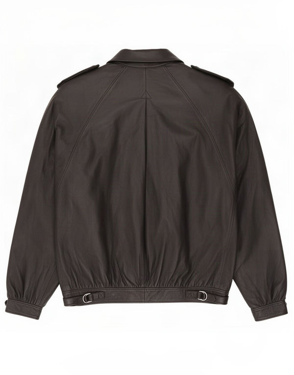 Miguel Cruz Chaqueta de cuero militar para hombre UK 38 Medium Azul marino