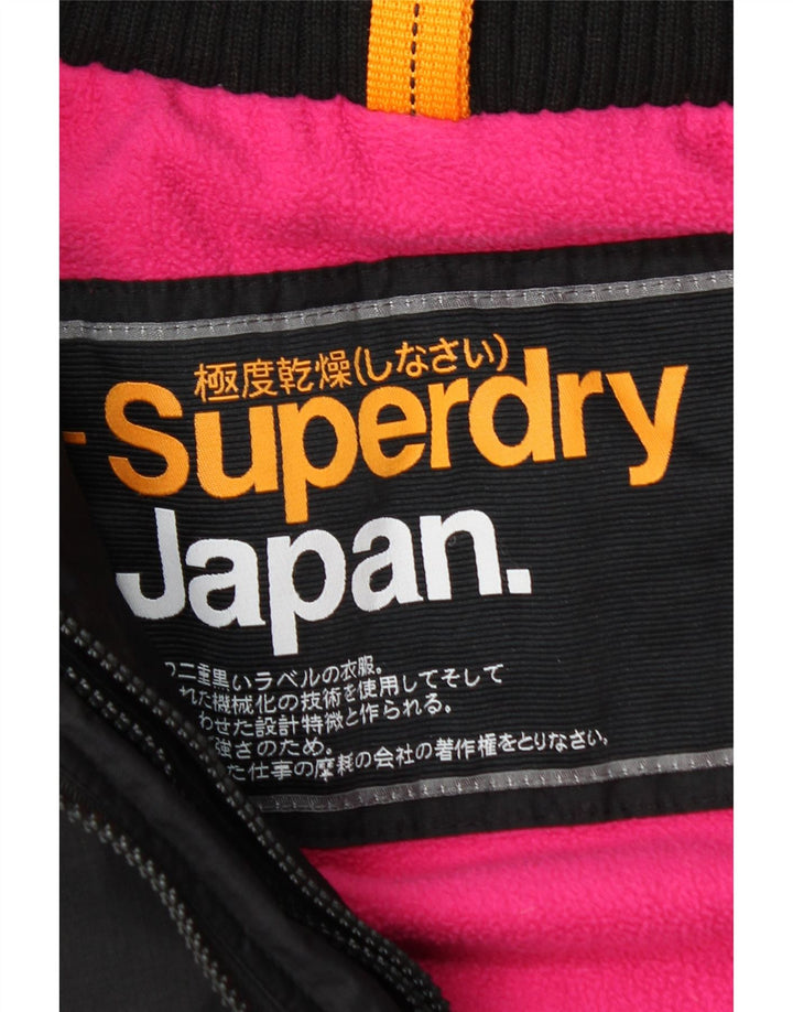 Superdry Chaqueta Cortavientos Con Capucha Para Mujer UK 44 Large Nylon Negro